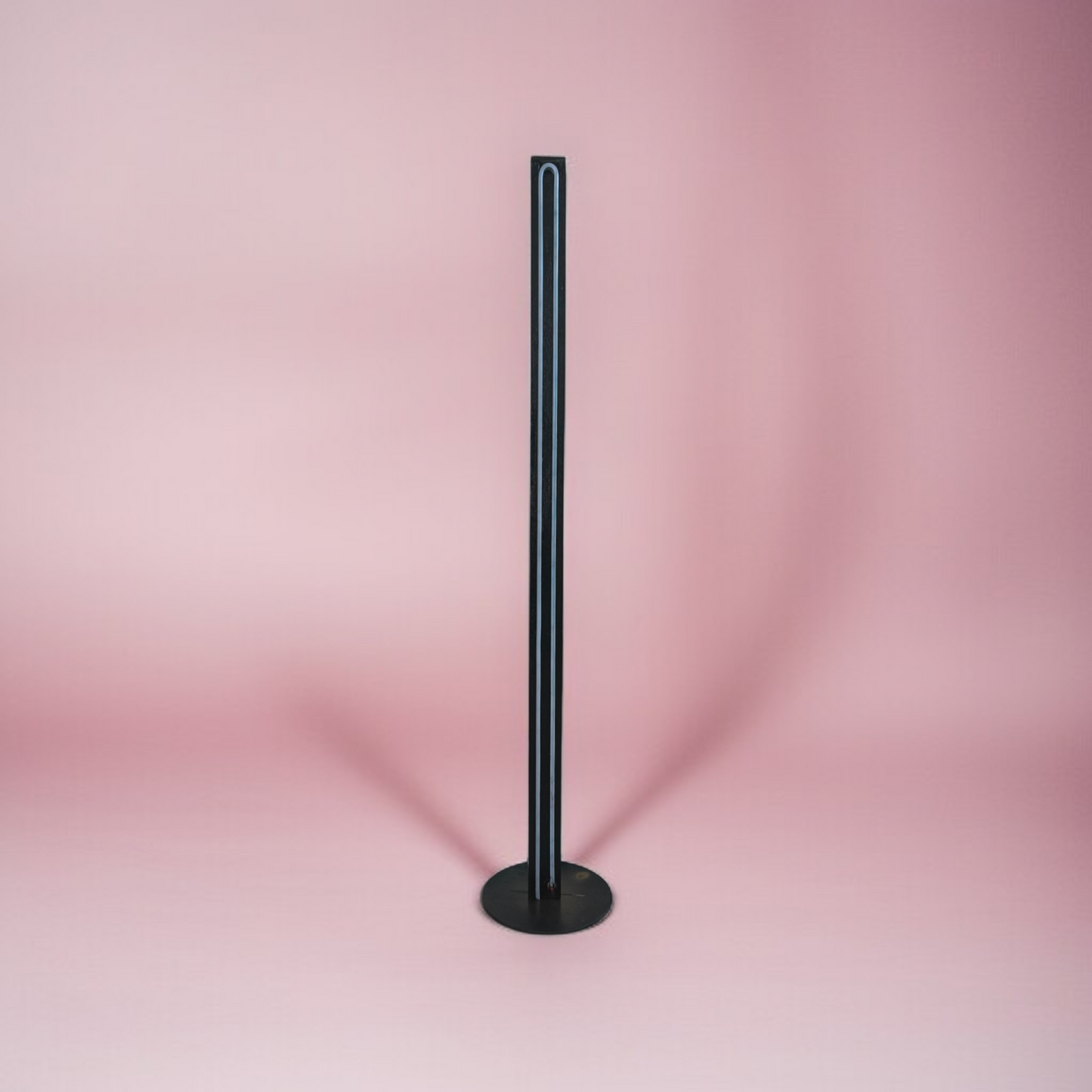 Scandinavian contemporary LED Floor Lamp, Wooden Floor Lamp in Black, elegant accent lighting for modern home, minimalistic standing slim floor lamp. (Adapter not included)