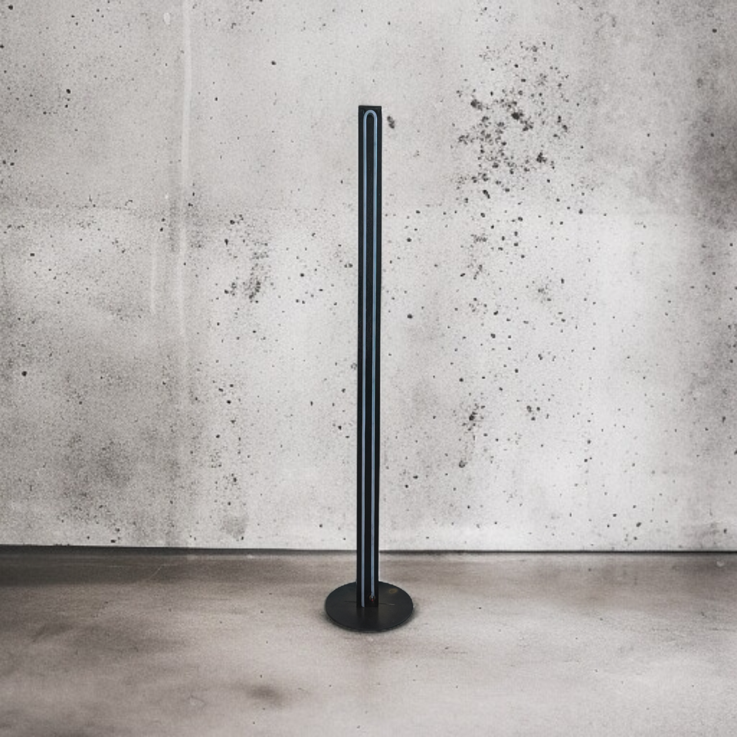 Scandinavian contemporary LED Floor Lamp, Wooden Floor Lamp in Black, elegant accent lighting for modern home, minimalistic standing slim floor lamp. (Adapter not included)