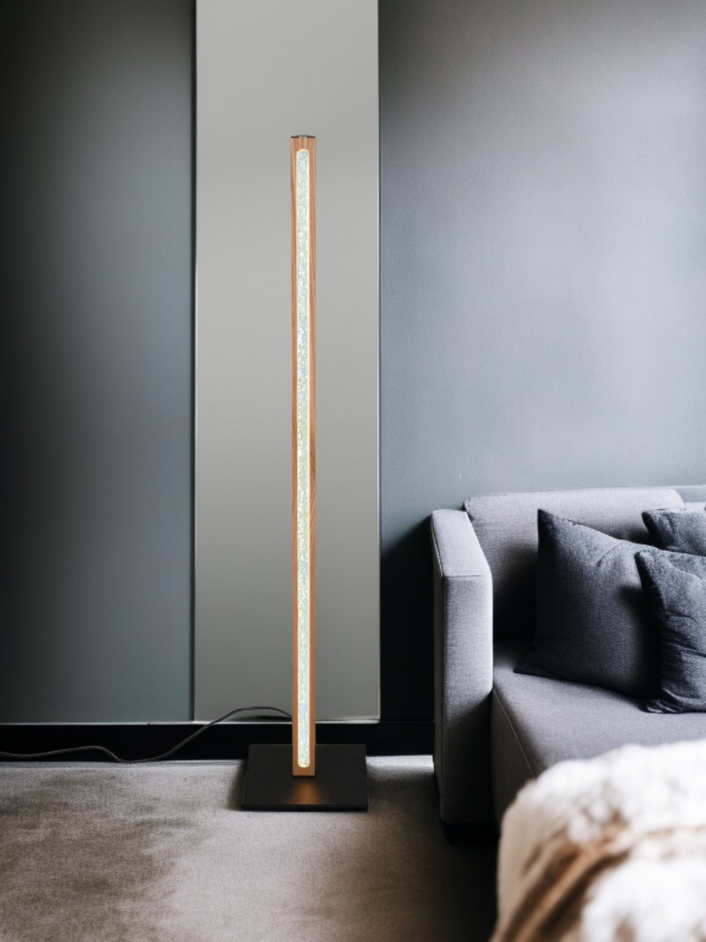Modern Nordic LED Floor Lamp – Sleek Wooden Light for Cozy Spaces, wooden finish, Minimalist Nordic Lighting. ( Adapter not included) Buy 1 get 1 free.