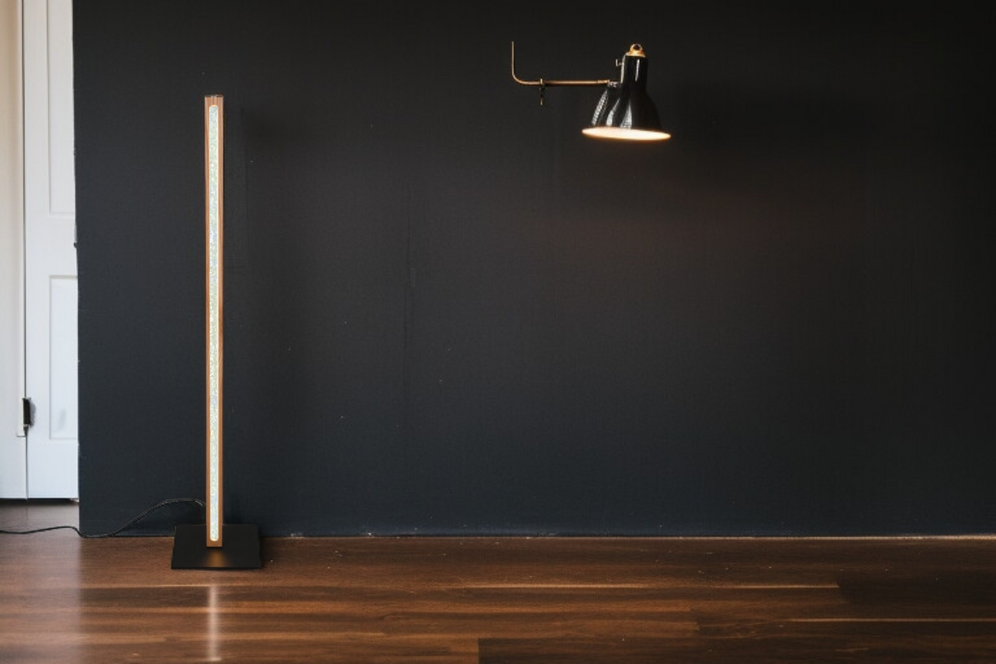 Modern Nordic LED Floor Lamp – Sleek Wooden Light for Cozy Spaces, wooden finish, Minimalist Nordic Lighting. ( Adapter not included) Buy 1 get 1 free.