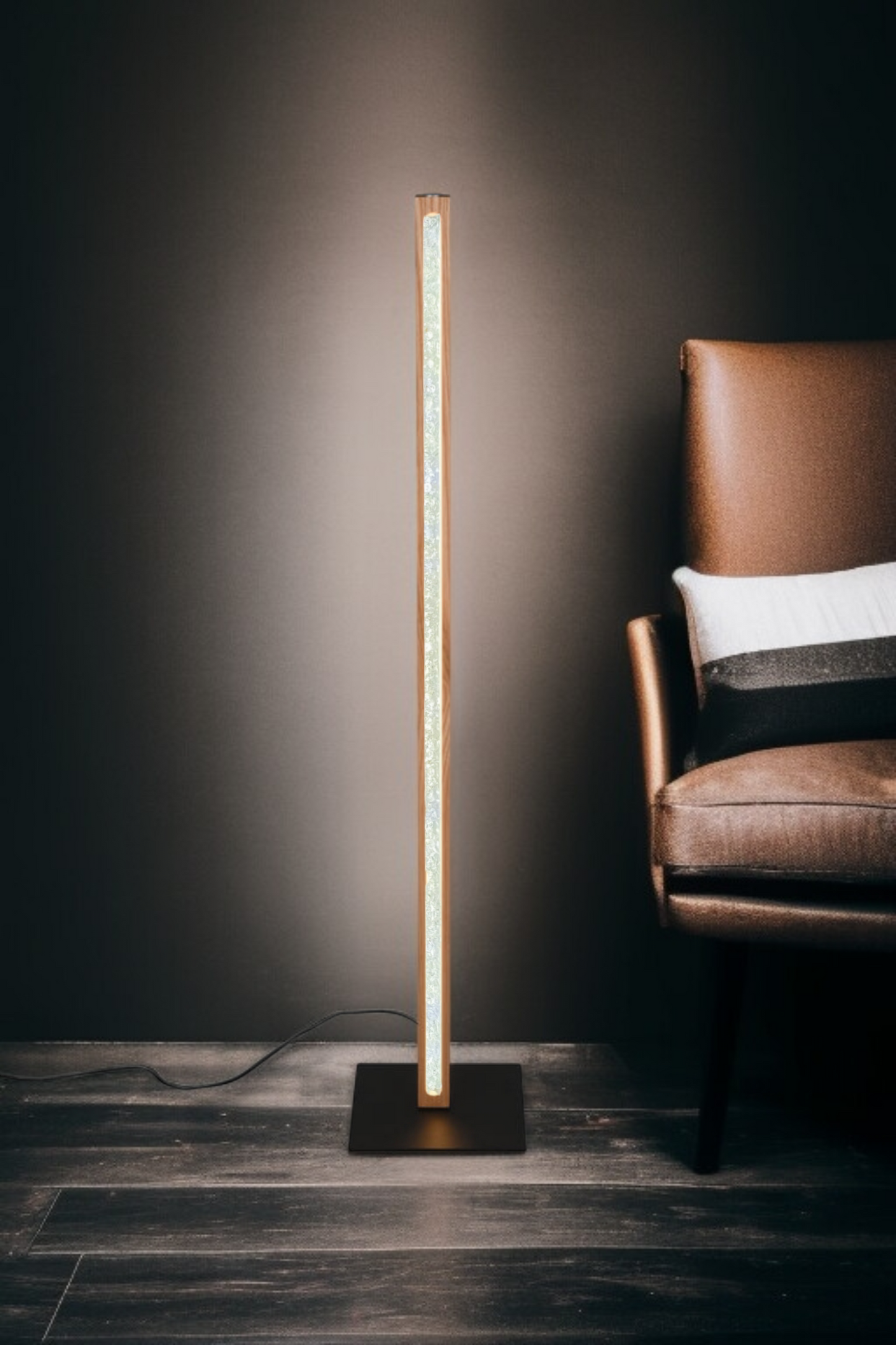 Modern Nordic LED Floor Lamp – Sleek Wooden Light for Cozy Spaces, wooden finish, Minimalist Nordic Lighting. ( Adapter not included) Buy 1 get 1 free.