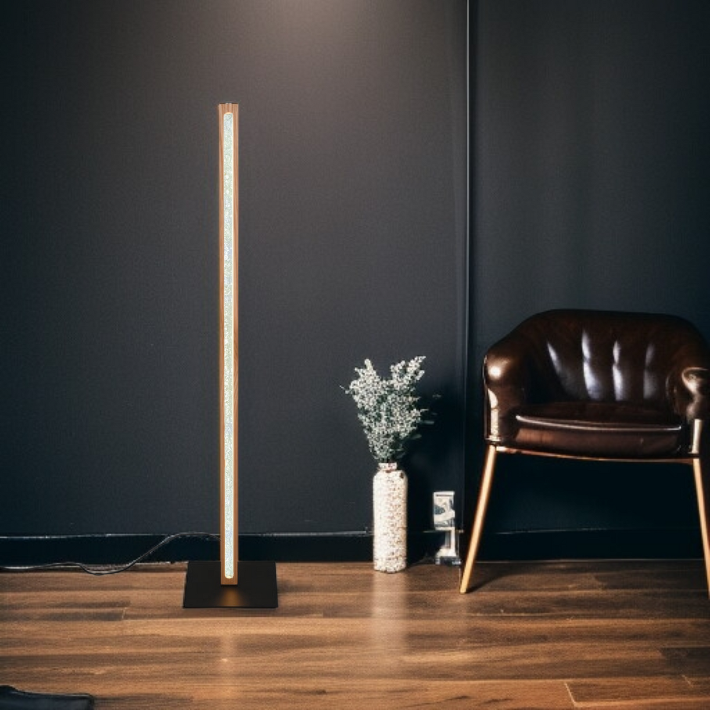 Modern Nordic LED Floor Lamp – Sleek Wooden Light for Cozy Spaces, wooden finish, Minimalist Nordic Lighting. ( Adapter not included) Buy 1 get 1 free.