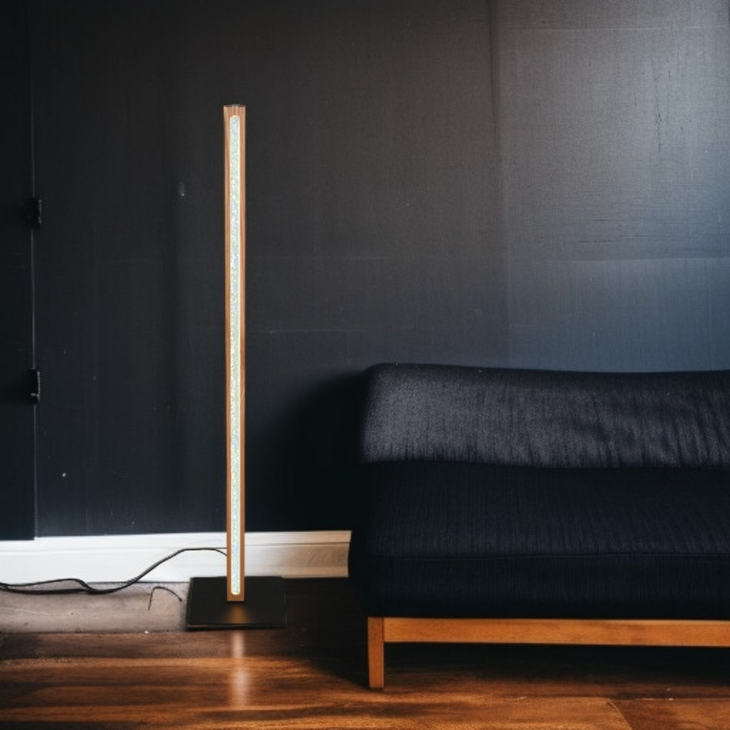 Modern Nordic LED Floor Lamp – Sleek Wooden Light for Cozy Spaces, wooden finish, Minimalist Nordic Lighting. ( Adapter not included) Buy 1 get 1 free.