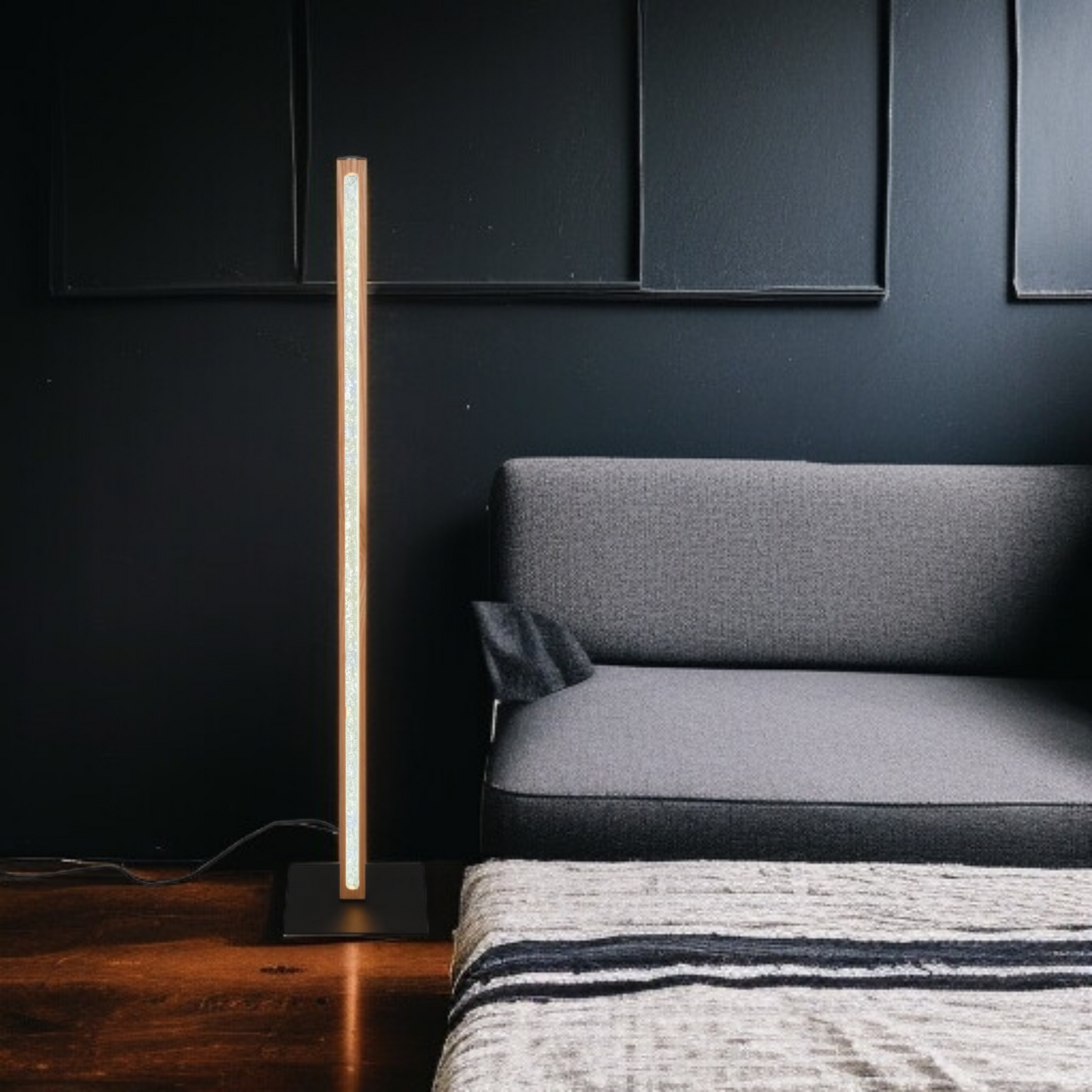 Modern Nordic LED Floor Lamp – Sleek Wooden Light for Cozy Spaces, wooden finish, Minimalist Nordic Lighting. ( Adapter not included) Buy 1 get 1 free.
