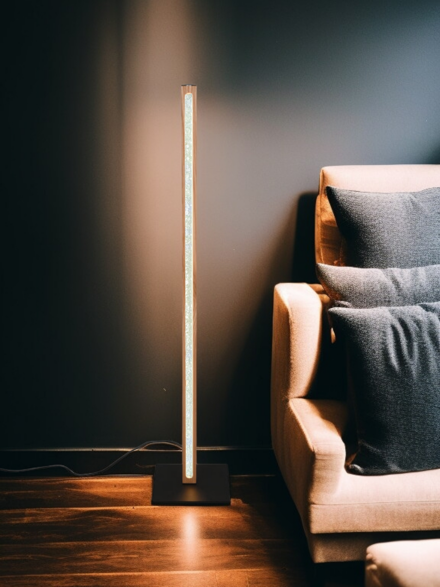 Modern Nordic LED Floor Lamp – Sleek Wooden Light for Cozy Spaces, wooden finish, Minimalist Nordic Lighting. ( Adapter not included) Buy 1 get 1 free.