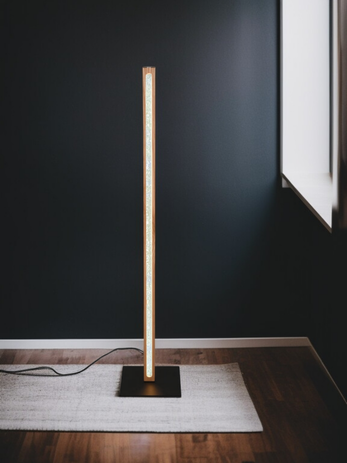 Modern Nordic LED Floor Lamp – Sleek Wooden Light for Cozy Spaces, wooden finish, Minimalist Nordic Lighting. ( Adapter not included) Buy 1 get 1 free.