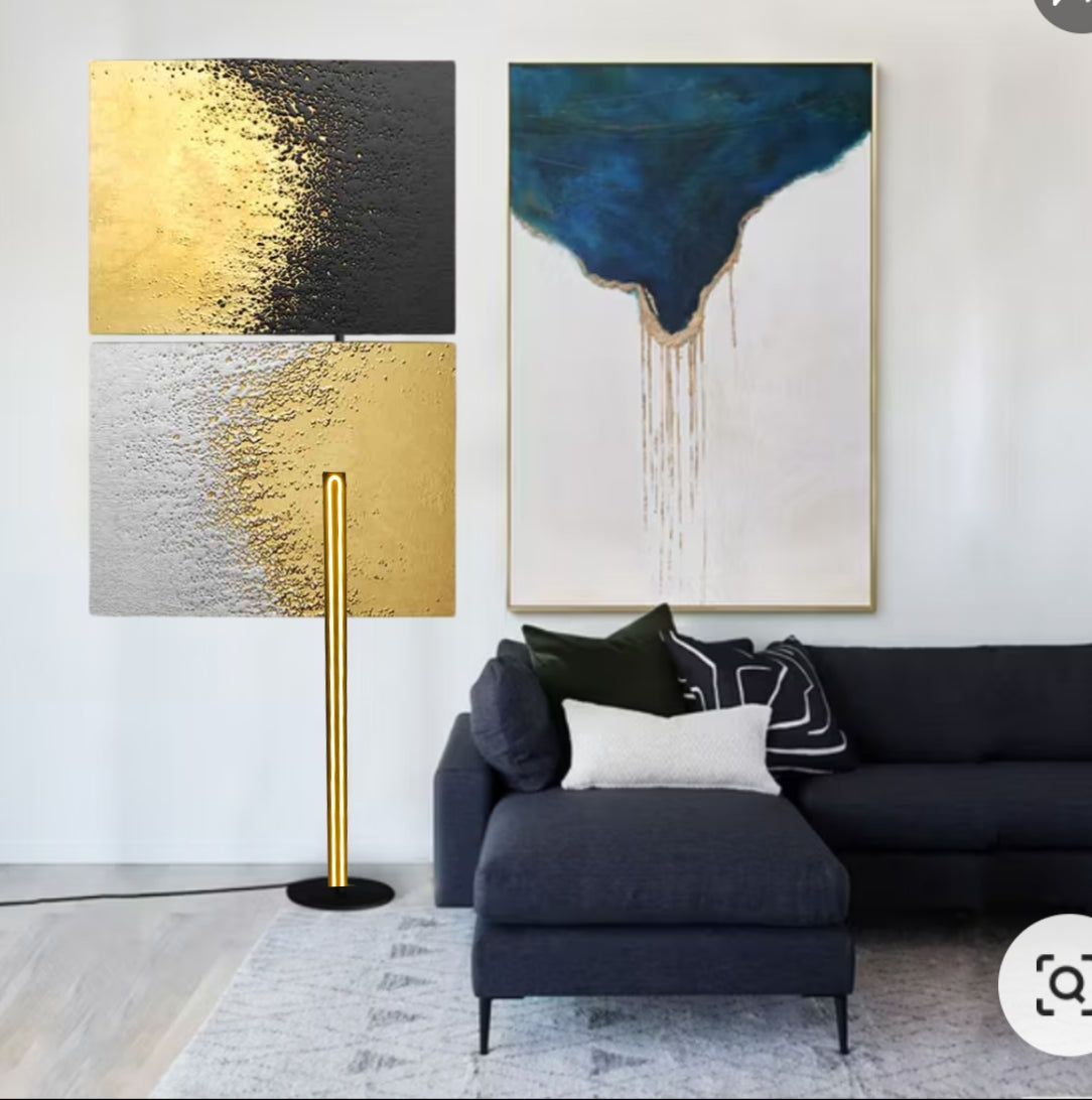 Scandinavian contemporary LED Floor Lamp, Wooden Floor Lamp in Black, elegant accent lighting for modern home, minimalistic standing slim floor lamp. (Adapter not included)