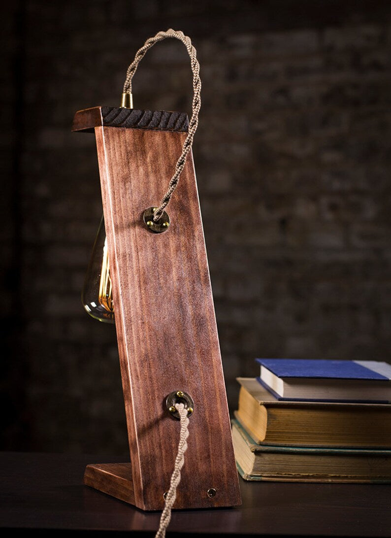 Apex Wooden Desk Lamp – Unique Handcrafted Table Lamp | Fíor India