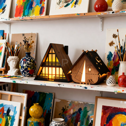 Fury Wooden Table Lamp – Handcrafted Desk Lamp | Fíor India" (Buy 1 Get 1 free)