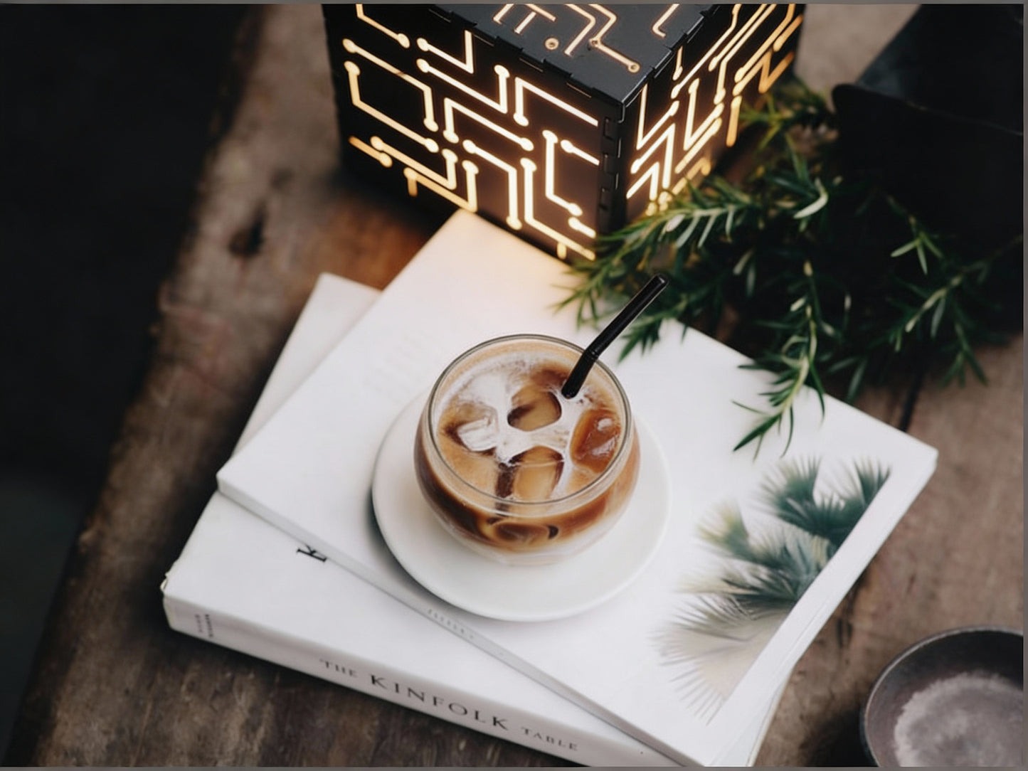Tesseract Wooden Table Lamp – Geometric Handcrafted Lamp | Fíor India