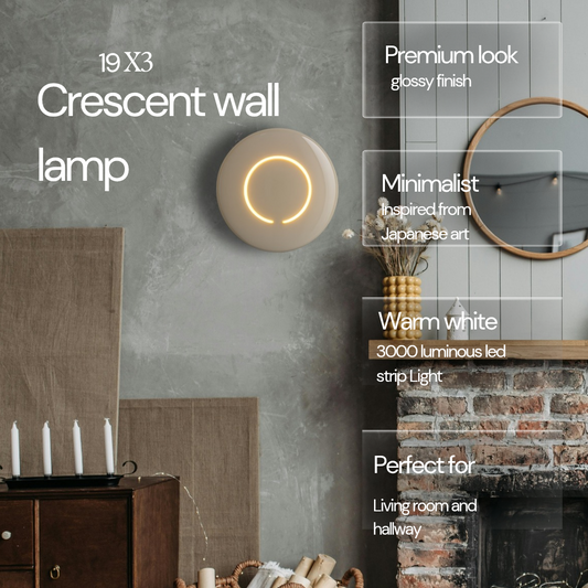 Crescent Wall Lamp – Modern LED Wall Light for Bedroom, Living Room & Studio | Ambient Accent Lighting(Adapter not included)