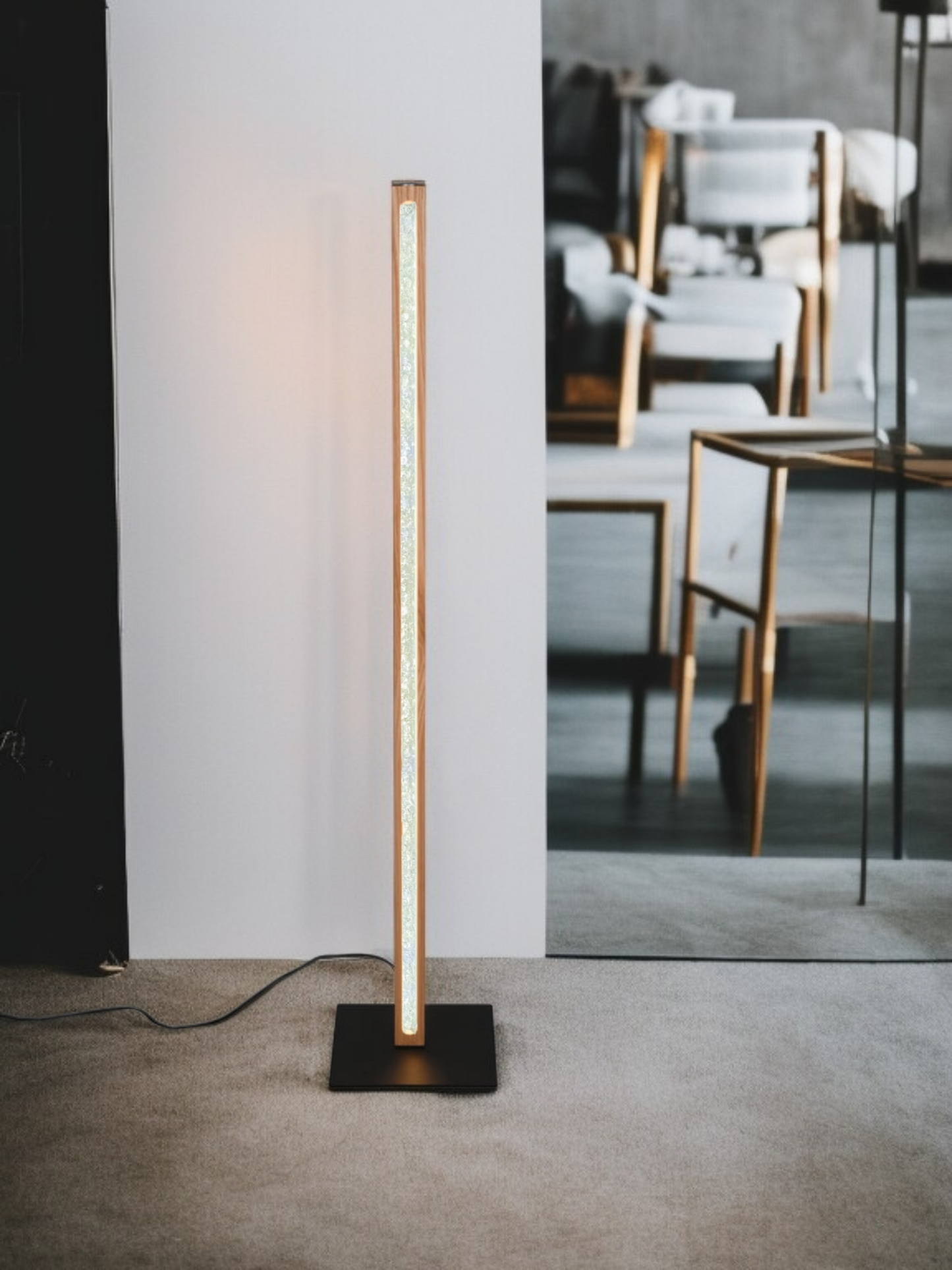 Modern Nordic LED Floor Lamp – Sleek Wooden Light for Cozy Spaces, wooden finish, Minimalist Nordic Lighting. ( Adapter not included) Buy 1 get 1 free.