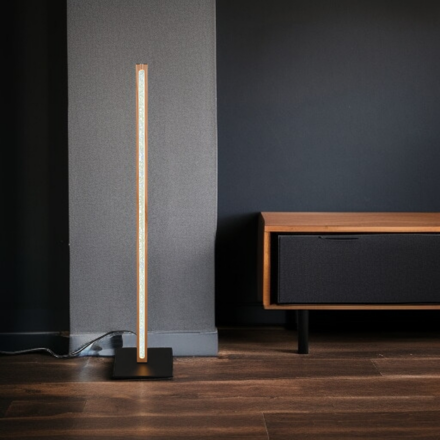 Modern Nordic LED Floor Lamp – Sleek Wooden Light for Cozy Spaces, wooden finish, Minimalist Nordic Lighting. ( Adapter not included) Buy 1 get 1 free.