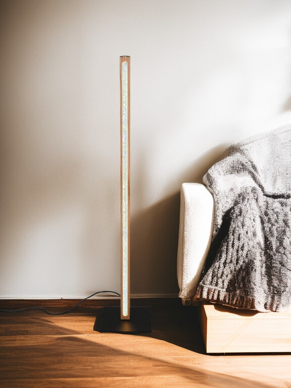 Modern Nordic LED Floor Lamp – Sleek Wooden Light for Cozy Spaces, wooden finish, Minimalist Nordic Lighting. ( Adapter not included) Buy 1 get 1 free.