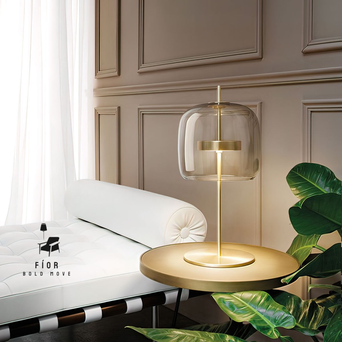 Cairo elegant table lamp,  Glass lamp, ambient lighting, minimalistic lamp with adjustable light from 2000k to 6000k.