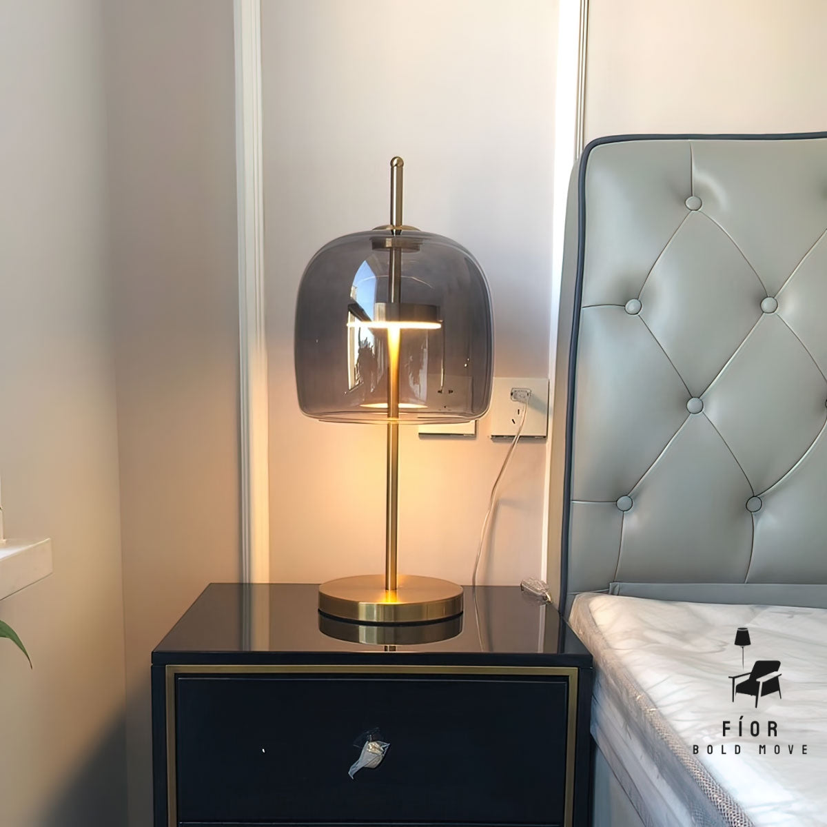 Cairo elegant table lamp,  Glass lamp, ambient lighting, minimalistic lamp with adjustable light from 2000k to 6000k.