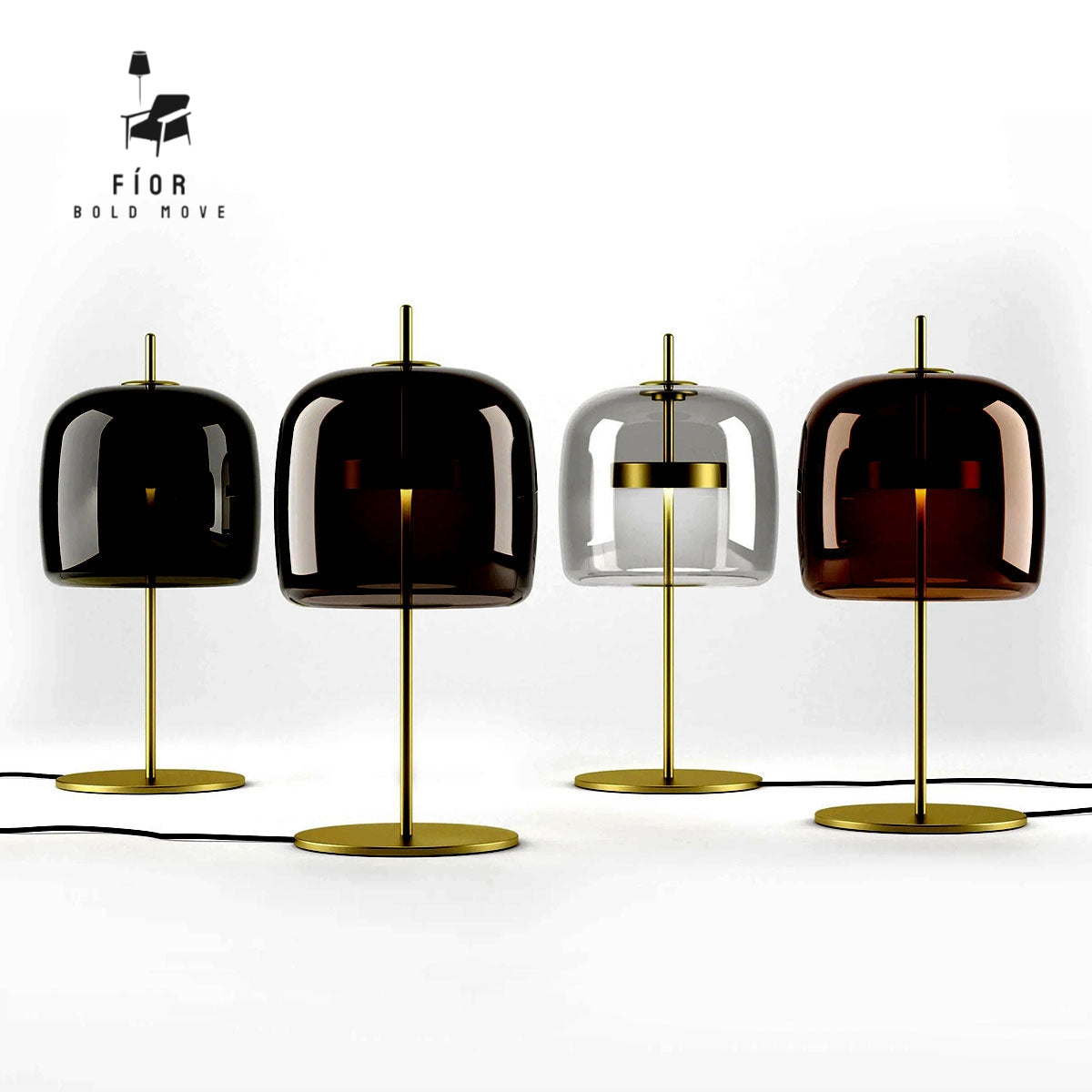 Cairo elegant table lamp,  Glass lamp, ambient lighting, minimalistic lamp with adjustable light from 2000k to 6000k.