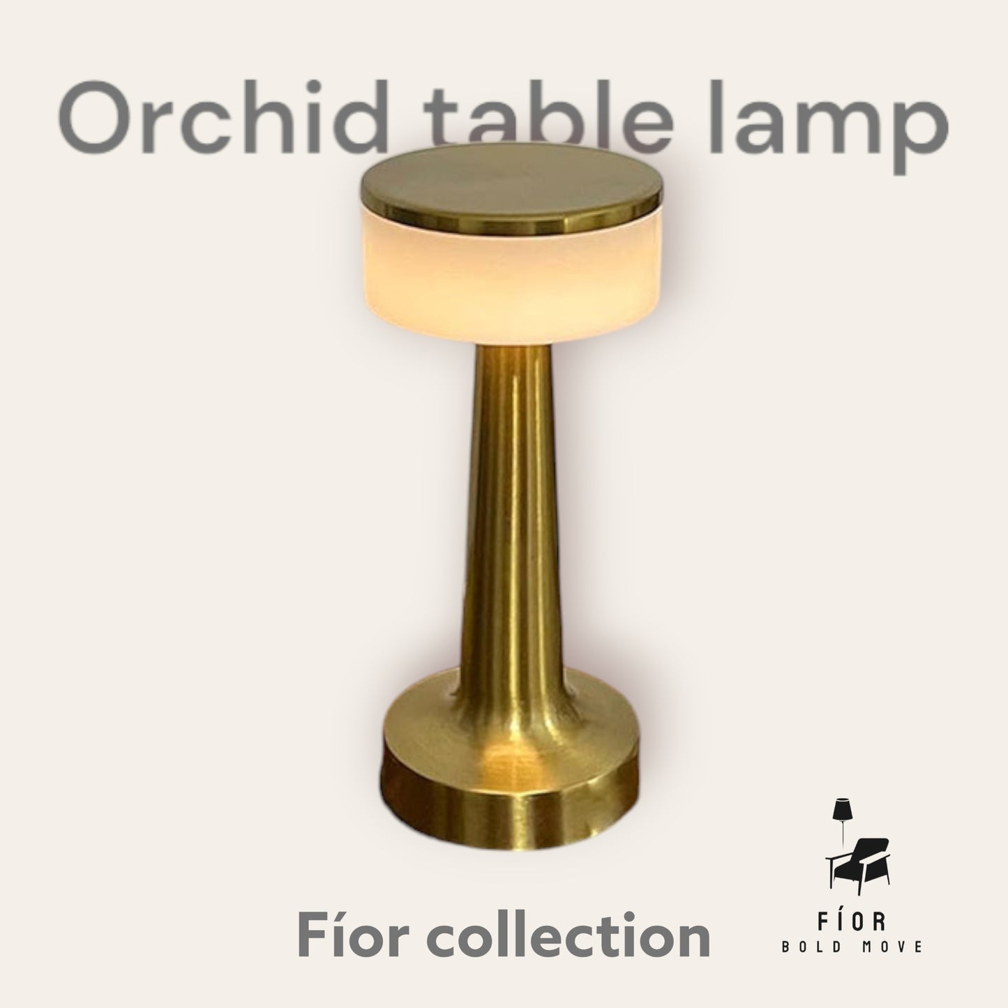 Orchid table lamp, cordless portable table lamp by Fíor