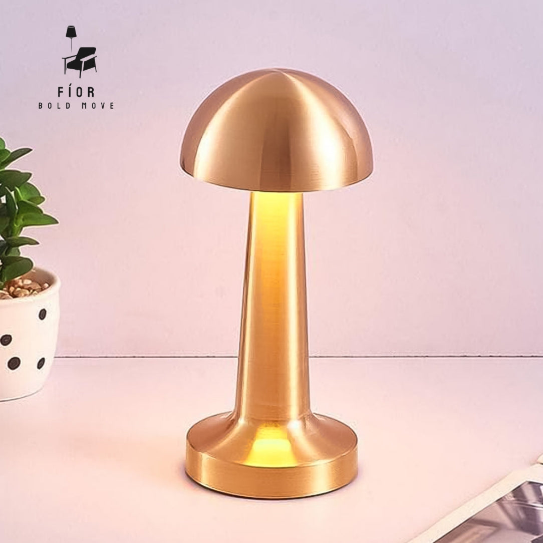 Mushroom table lamp, cordless portable table lamp by Fíor