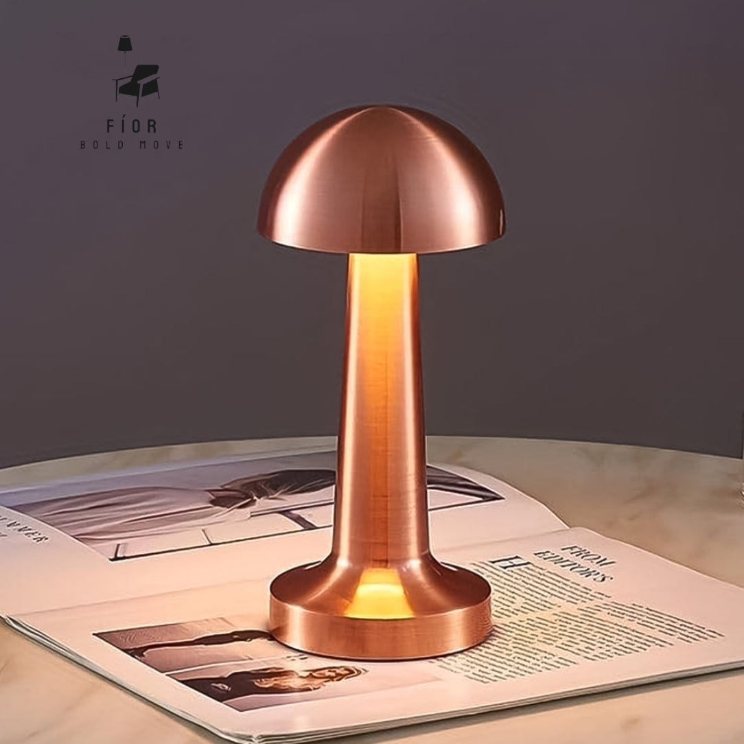Mushroom table lamp, cordless portable table lamp by Fíor