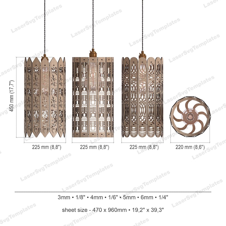 Slay patterned pendent lamp by Fíor