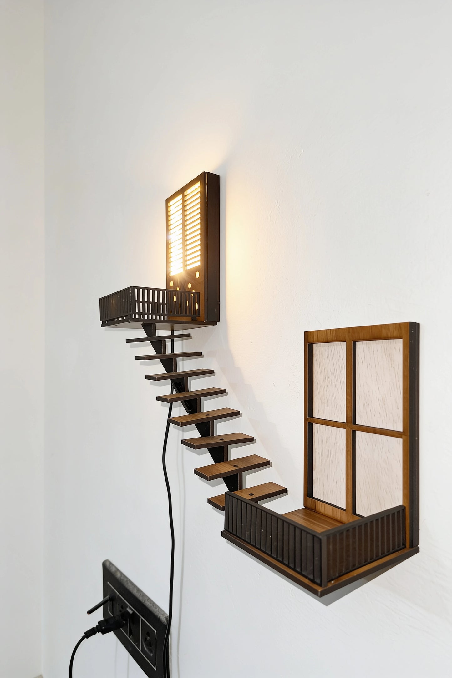 Manhattan Architectural Staircase wall lamp by Fíor | Sculptural LED Lighting | Buy 1 get 1 free
