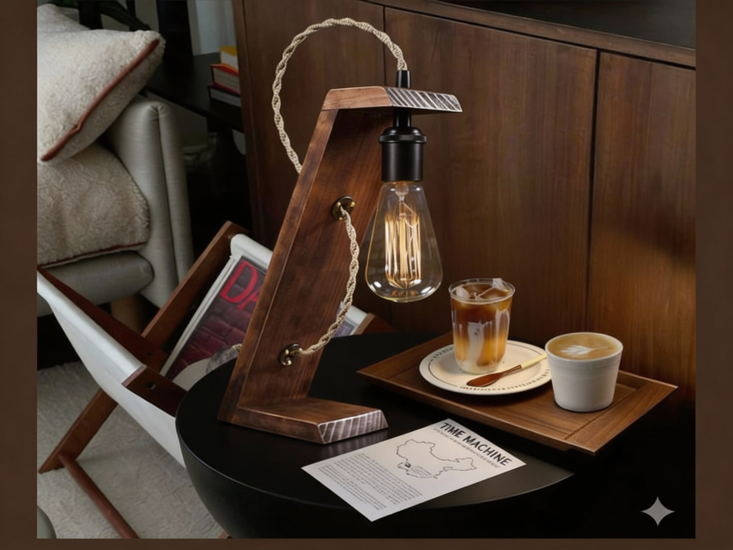 Apex Wooden Desk Lamp – Unique Handcrafted Table Lamp | Fíor India