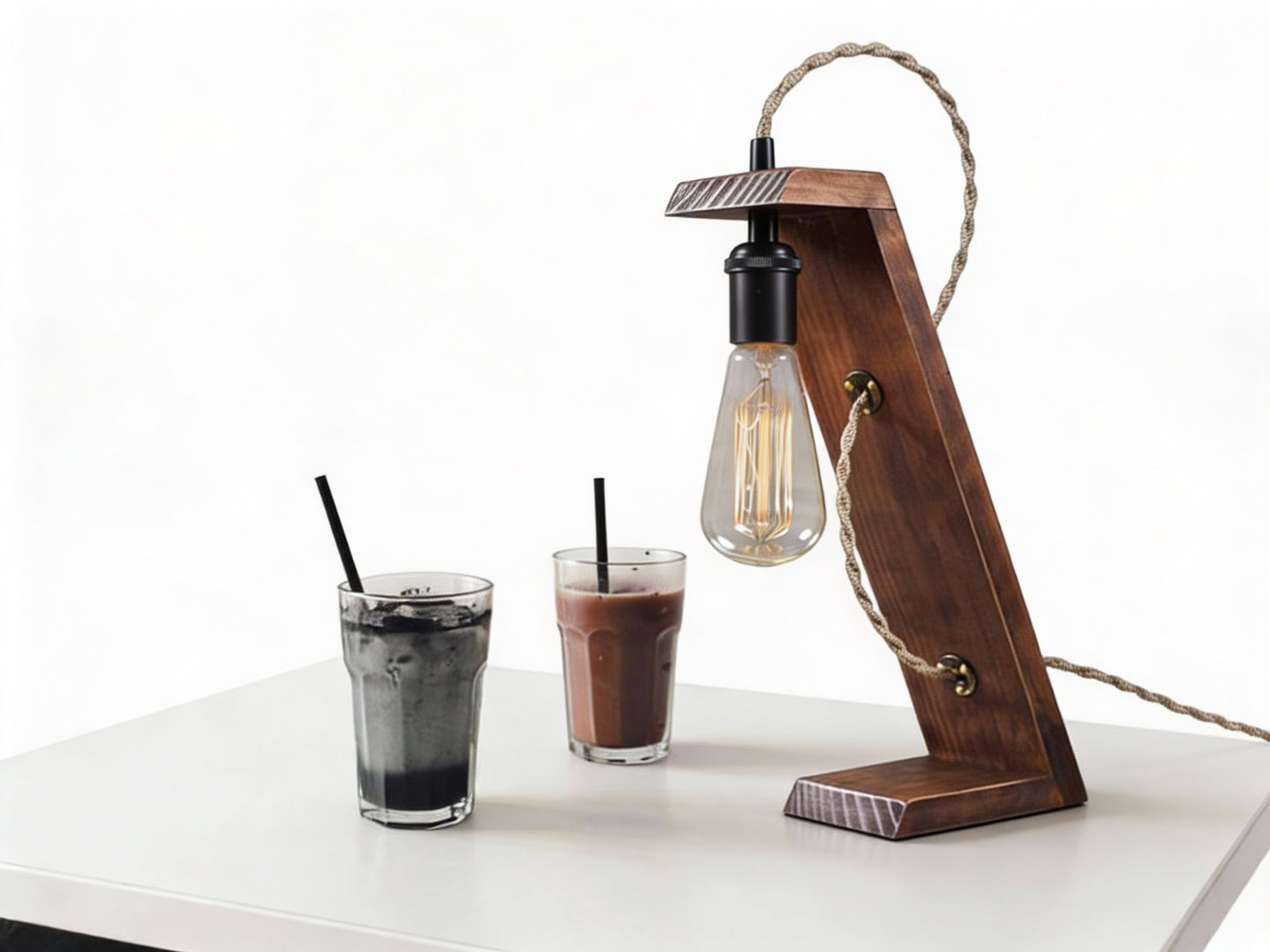 Apex Wooden Desk Lamp – Unique Handcrafted Table Lamp | Fíor India